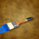 Paintbrush with Blue Paint Vector Clipart