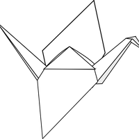 Paper Crane in Vector Clipart