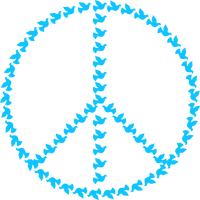 Peace sign with doves vector clipart