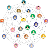 People connected in a web vector clipart 