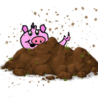 Pig in Dirt vector clipart