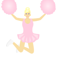 Pink Cheerleader Vector Clipart