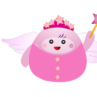 Pink Fairy with Wand Vector Clipart