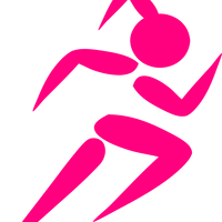 Pink Girl Running Vector Clipart