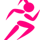 Pink Girl Running Vector Clipart