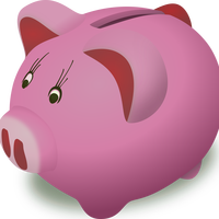 Pink Piggy Bank Vector Clipart