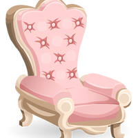 Pink Royal Chair Seat Vector Clipart