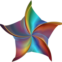 Prismatic Colored Starfish Vector Clipart