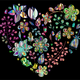 Prismatic Heart Pattern Vector Clipart