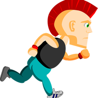 Punk with Mohawk running vector clipart
