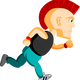 Punk with Mohawk running vector clipart