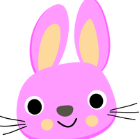 Purple Bunny Face Vector Art