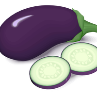 Purple Eggplant Vector Clipart