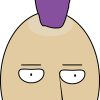 Purple Hair man figure head vector clipart