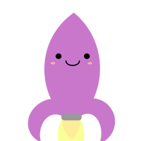 Purple Kawaii Rocket Vector Clipart