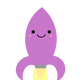 Purple Kawaii Rocket Vector Clipart