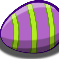 Purple Striped Easter Egg, Vector Clipart