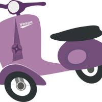 Purple Vespa scooter vector clipart