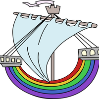 Rainbow Boat vector Clipart