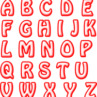 Red Alphabet Letters vector clipart