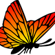 Red Orange Butterfly vector clipart
