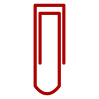 Red Paperclip vector Clipart