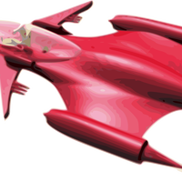 Red Spaceship Vector Clipart