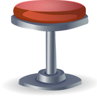 Red Stool Vector Clipart
