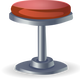 Red Stool Vector Clipart