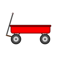 Red Wagon Vector Clipart