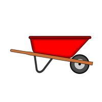 Red WheelBarrow Vector Clipart