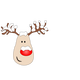 Reindeer with Red Nose and Antlers vector clipart