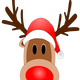 Reindeer with Red Nose vector clipart