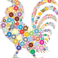 Rooster made from Colorful Orbs vector clipart