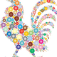 Rooster made from Colorful Orbs vector clipart