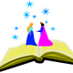 Royal storybook couple in fantasyland vector clipart