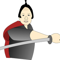 Samurai with long sword vector clipart