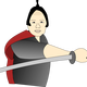 Samurai with long sword vector clipart