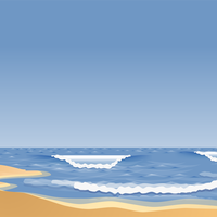 Sandy Beach with waves vector clipart