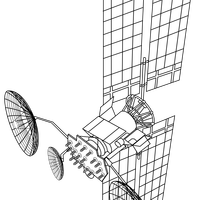 Satellite drawing vector clipart
