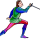 Shakespeare fencing character vector clipart