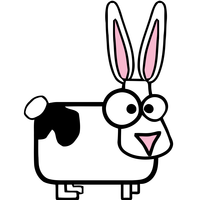 Silly Cartoon Cow-bunny vector clipart