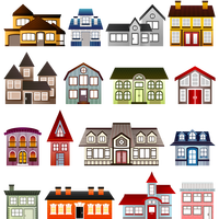 Simple Houses Vector Clipart