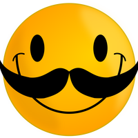 Smiley with Mustache Vector Clipart