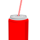 Soda with Central Straw vector file