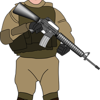 Soldier with Gun Vector Graphic