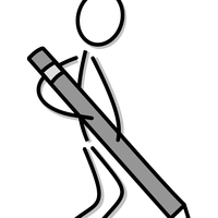 Stick Figure with Pencil Vector Clipart