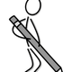 Stick Figure with Pencil Vector Clipart