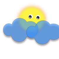 Sun behind the cloud vector clipart