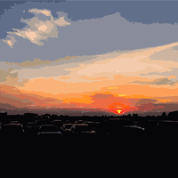 Sunset art vector graphic